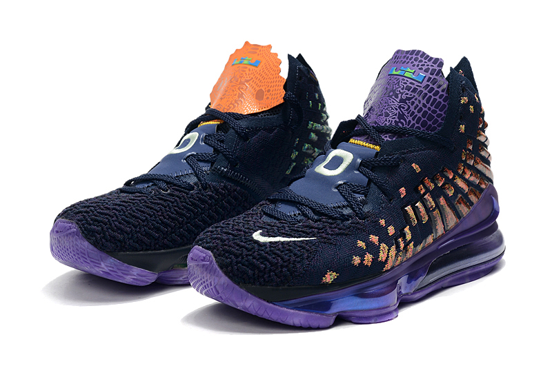 New 2020 Nike Lebron James XVII Deep Blue Purple Orange - Click Image to Close